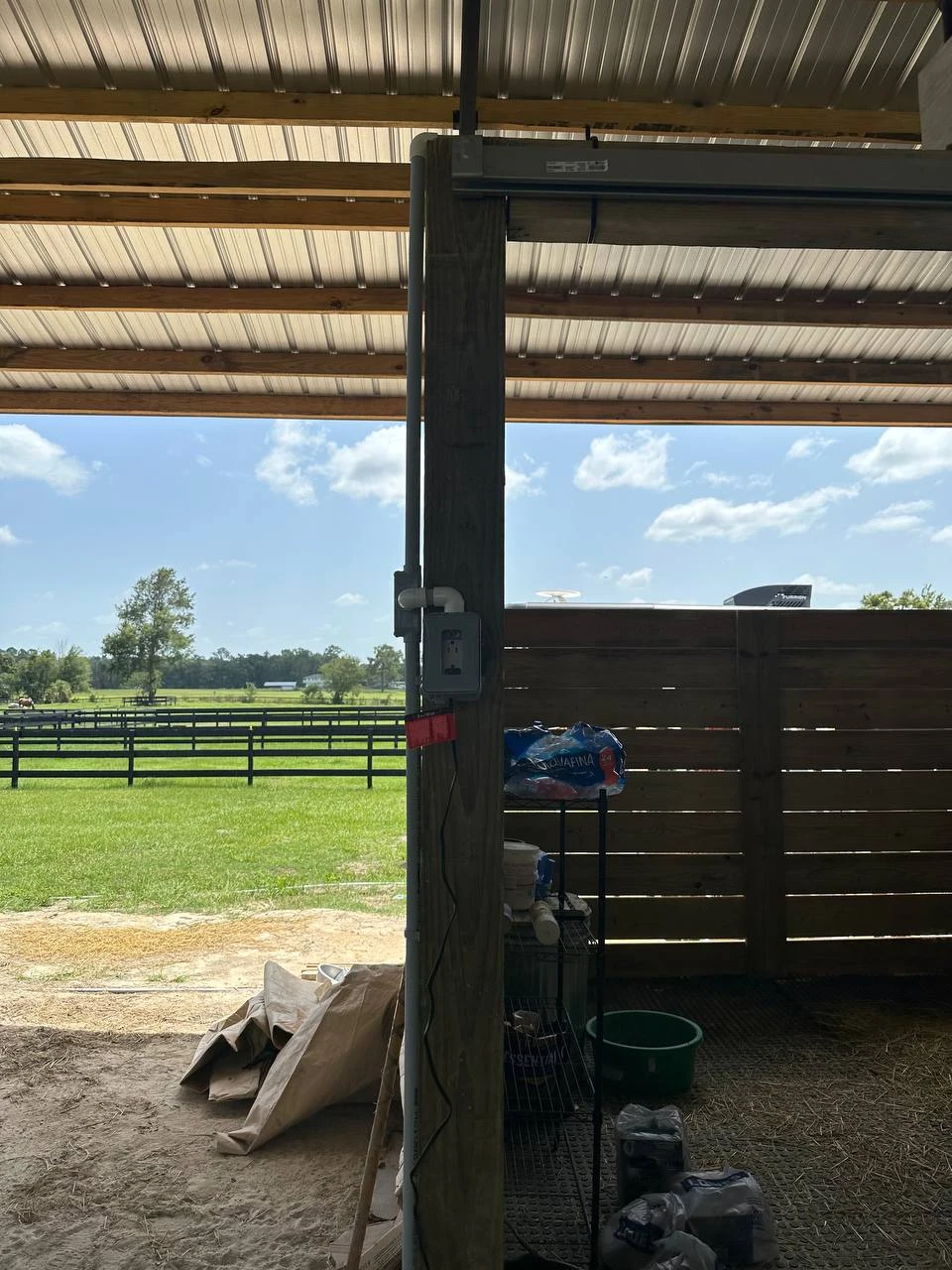 View from inside an original Gator Stall and Barn stall